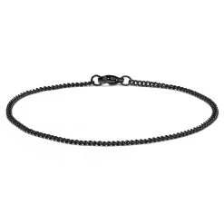Lucleon Bracelet Chaîne à Mailles Noires - 2 Mm