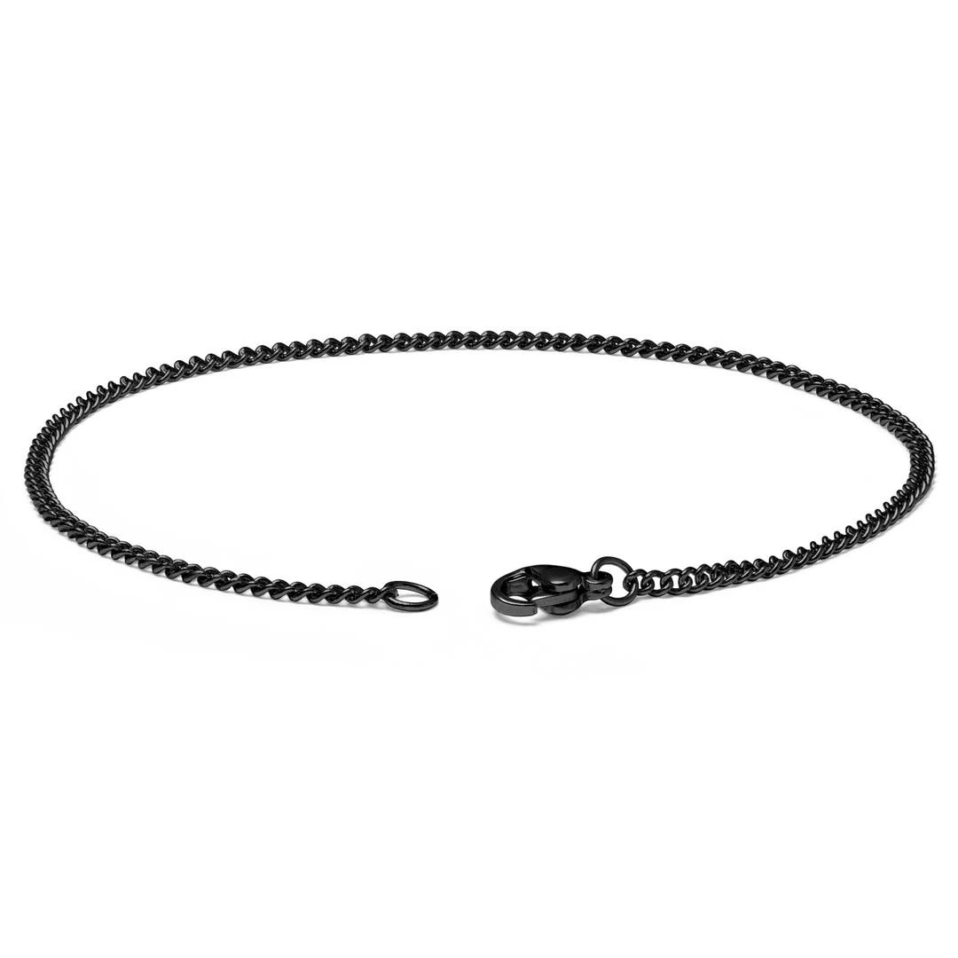 Lucleon Bracelet Chaîne à Mailles Noires - 2 Mm 4 Lucleon Bracelet Chaîne à Mailles Noires - 2 Mm – Image 4