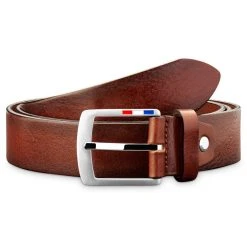 BSWK Ceinture Marron En Cuir Pleine Fleur Vintage