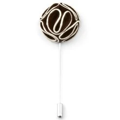 Warren Asher Boutonnière à Fleur Camélia Marron Foncé