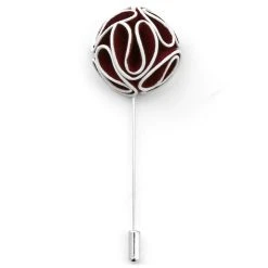 Warren Asher Boutonnière à Fleur Marron-rouge