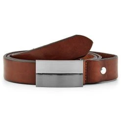 BSWK Ceinture En Cuir Marron à Boucle Massive