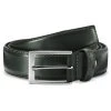 Salt & Hide Ceinture En Cuir Vert Foncé Homer