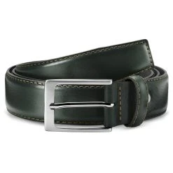 Salt & Hide Ceinture En Cuir Vert Foncé Homer