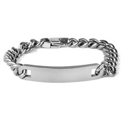 Fort Tempus Bracelet Personnalisable En Acier Inoxydable Argenté à Mailles De 10 Mm