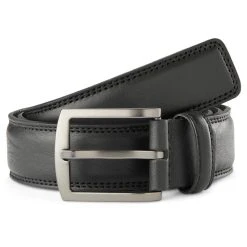 BSWK Ceinture Classique En Cuir Noir Et Argent