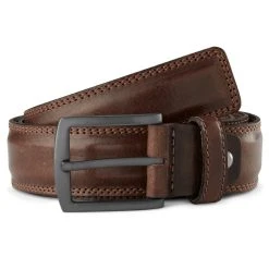 BSWK Ceinture En Cuir Brun Foncé Classique