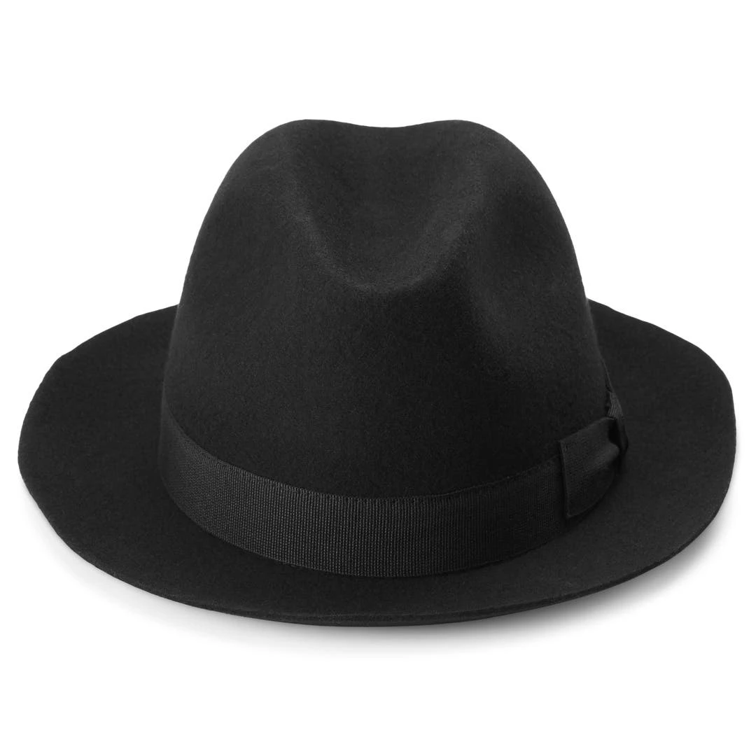 Fawler Chapeau Fédore Filippo Moda Noir à Bords Bruts 2 Fawler Chapeau Fédore Filippo Moda Noir à Bords Bruts – Image 2