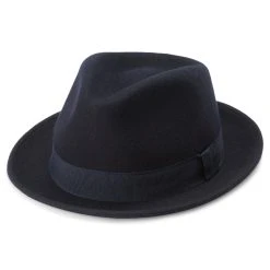 Fawler Chapeau Trilby Tomasso Moda Bleu Marine
