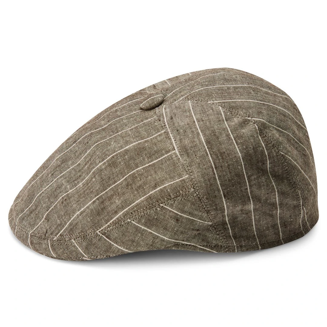 Fawler Casquette Plate à Rayures Marron Et Blanc Marco Moda 2 Fawler Casquette Plate à Rayures Marron Et Blanc Marco Moda – Image 2