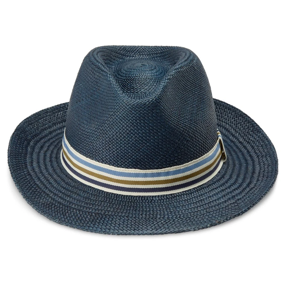 Fawler Chapeau Panama Moda Pino Bleu à Galon Rayé 2 Fawler Chapeau Panama Moda Pino Bleu à Galon Rayé – Image 2