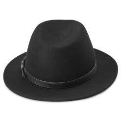 Fawler Chapeau Fedora Flavio En Laine Noire à Bord Plat -Boutique Trendhim Hat 6 4 copy
