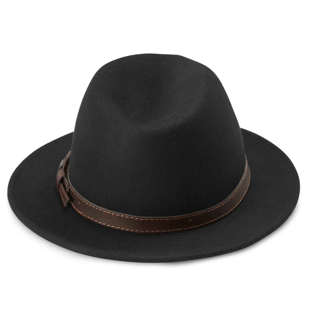 Fawler Chapeau Fédora Flavio Moda Noir à Bord Plat 6 Fawler Chapeau Fédora Flavio Moda Noir à Bord Plat – Image 6