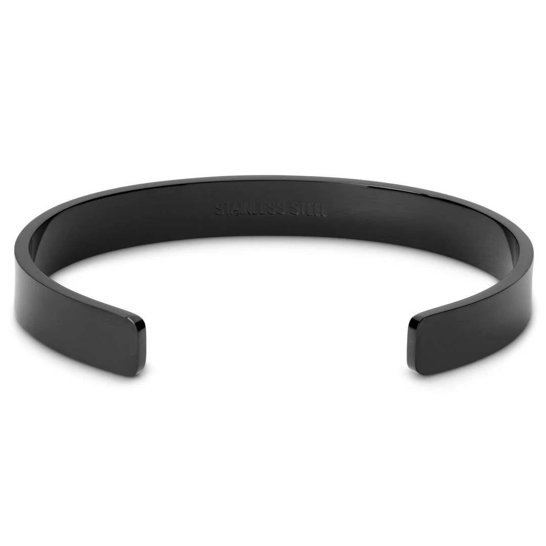 Lucleon Bracelet Manchette Noir En Acier 2 Lucleon Bracelet Manchette Noir En Acier – Image 2