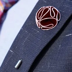 Warren Asher Boutonnière à Fleur Marron-rouge -Boutique Trendhim camellia reddish brown lapel flower