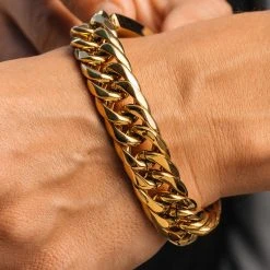 Fort Tempus Gourmette Dorée à Mailles épaisses -Boutique Trendhim dsc4927 bm 1