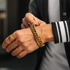 Fort Tempus Gourmette Dorée à Mailles épaisses -Boutique Trendhim dsc4927 sq