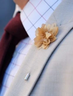 Warren Asher Boutonnière à Fleur De Pivoine Beige & Or -Boutique Trendhim dscf6674