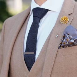 Warren Asher Boutonnière à Fleur Camélia Marron -Boutique Trendhim dscf7221 1