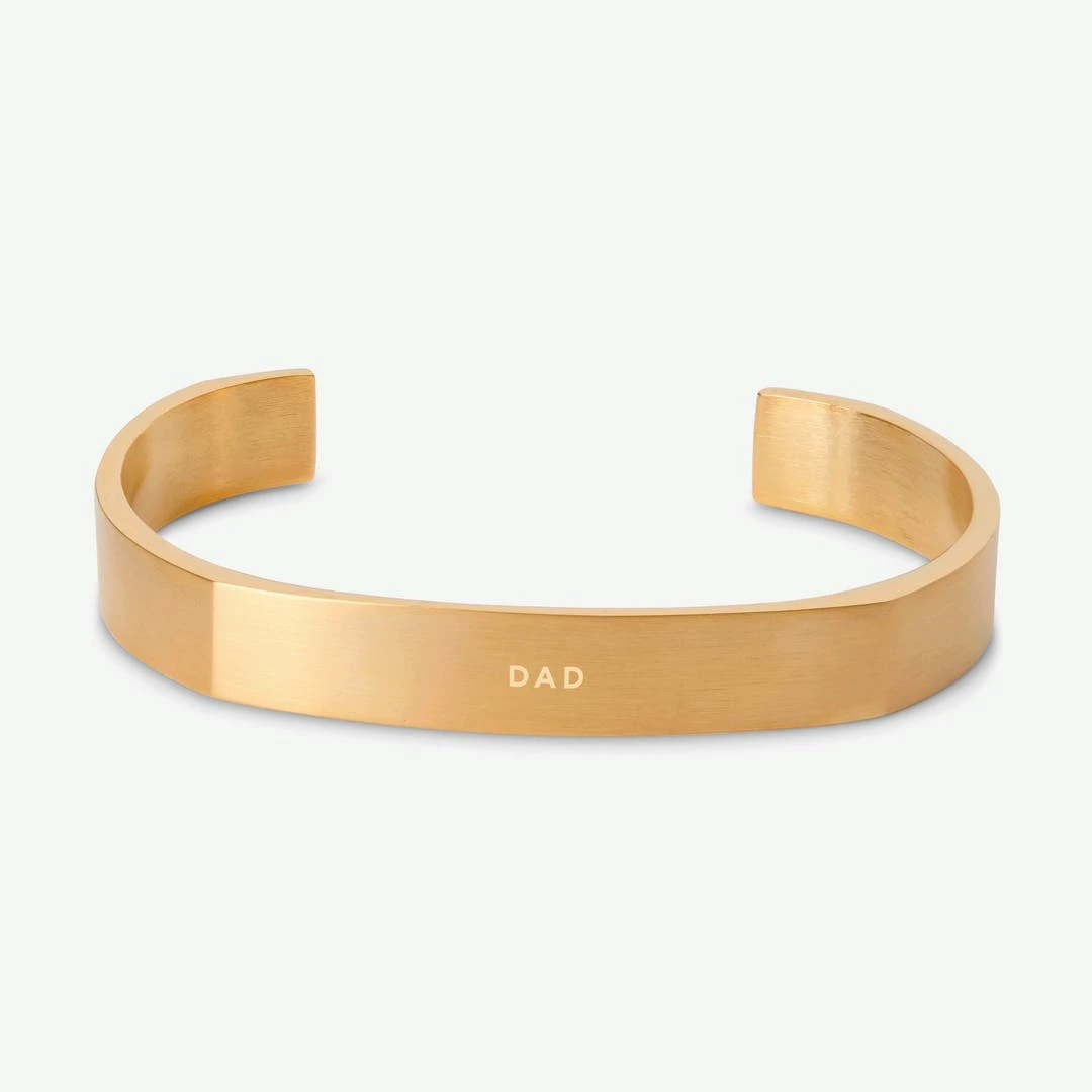 Lucleon Bracelet Manchette Doré En Acier Brossé 4 Lucleon Bracelet Manchette Doré En Acier Brossé – Image 4