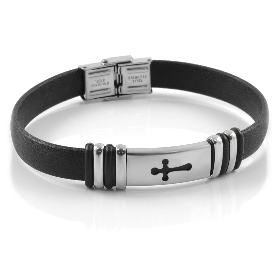 Fort Tempus Bracelet En Caoutchouc Avec Crucifix 1 Fort Tempus Bracelet En Caoutchouc Avec Crucifix