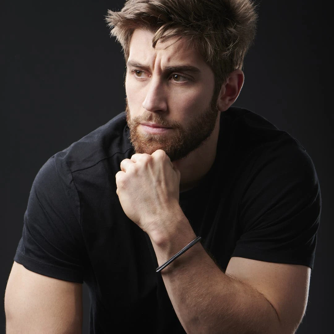 Lucleon Bracelet Câble Noir Et Argenté 5 Lucleon Bracelet Câble Noir Et Argenté – Image 5