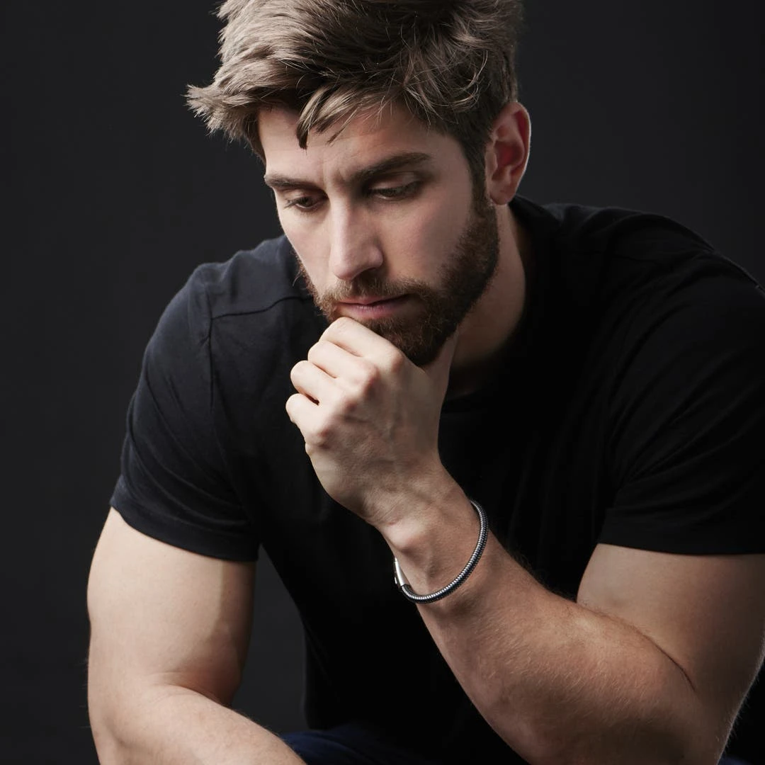 Lucleon Bracelet Câble Noir Et Argenté 6 Lucleon Bracelet Câble Noir Et Argenté – Image 6