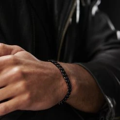 Lucleon Gourmette à Mailles Noires De 8 Mm -Boutique Trendhim jwm megashoot bracelets 15086 1