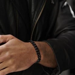 Lucleon Gourmette à Mailles Noires De 10 Mm -Boutique Trendhim jwm megashoot bracelets 15089 1