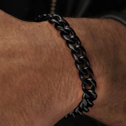 Lucleon Gourmette à Mailles Noires De 10 Mm -Boutique Trendhim jwm megashoot bracelets 15089 1bm3