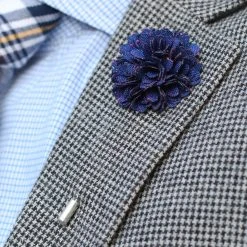 Warren Asher Broche Pour Homme à Fleur Bleu Roi -Boutique Trendhim lapel flower 1
