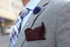 Warren Asher Broche Pour Homme à Fleur Bleu Roi -Boutique Trendhim pocket square sm