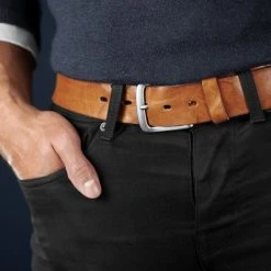 BSWK Ceintuire En Cuir Brun Marbré De Noir -Boutique Trendhim rel megashoot belts 12146 2