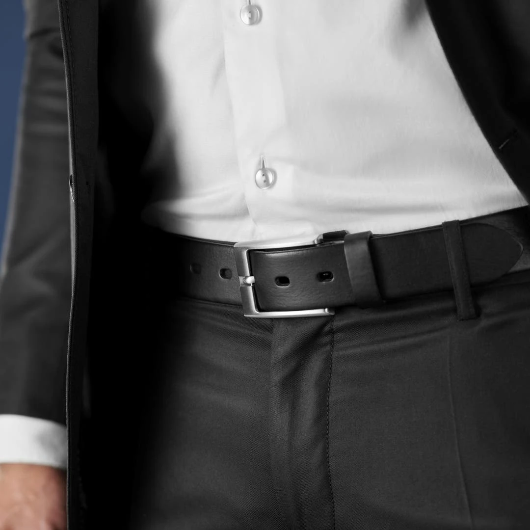 BSWK Ceinture En Cuir Noir Lisse 4 BSWK Ceinture En Cuir Noir Lisse – Image 4