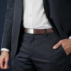 BSWK Ceinture En Cuir Brun Foncé Avec Boucle Pleine à Verrouillage Automatique -Boutique Trendhim rel megashoot belts 12304 2