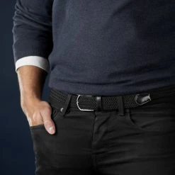 Collin Rowe Ceinture élastique Noir Sur Noir -Boutique Trendhim rel megashoot belts 17699 2 sort