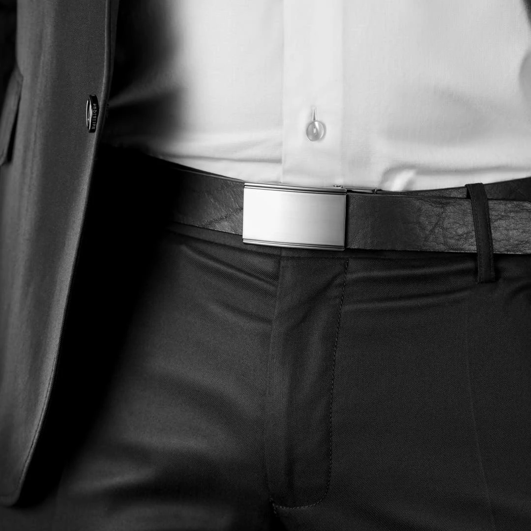 BSWK Ceinture En Cuir Noir Avec Boucle Massive à Verrouillage Automatique 3 BSWK Ceinture En Cuir Noir Avec Boucle Massive à Verrouillage Automatique – Image 3