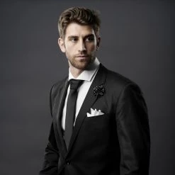 Warren Asher Boutonnière à Fleur Noire à Pois -Boutique Trendhim rel megashoot lapel pins 10925 3