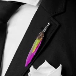 Warren Asher Broche "La Plume" Rose Fuschia 9 Warren Asher Broche "La Plume" Rose Fuschia -Boutique Trendhim rel megashoot lapel pins 13642 1