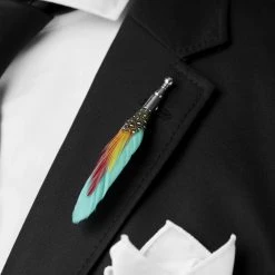 Warren Asher Broche "La Plume Tropicale" -Boutique Trendhim rel megashoot lapel pins 13646 1