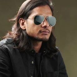 Paul Riley Lunettes Polarisantes Aviator Dorées à Verres Vert Foncé -Boutique Trendhim rst megashoot sunglas 13910 2 2