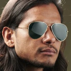 Paul Riley Lunettes Polarisantes Aviator Dorées à Verres Vert Foncé -Boutique Trendhim rst megashoot sunglas 13910 2 bm 2