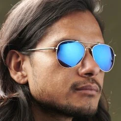 Paul Riley Lunettes De Soleil Aviateur Argentées à Verres Bleu Miroir -Boutique Trendhim rst megashoot sunglas 13918 2 bm