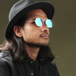 Paul Riley Lunettes De Soleil Groovy Bleu Et Or -Boutique Trendhim rst megashoot sunglas 17161 2