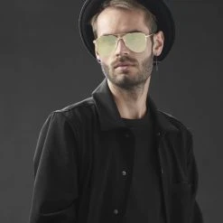 Paul Riley Lunettes De Soleil Aviateurs Or Et Vert -Boutique Trendhim rst megashoot sunglasses 13907 1yg