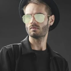 Paul Riley Lunettes De Soleil Aviateurs Or Et Vert -Boutique Trendhim rst megashoot sunglasses 13907 2yg