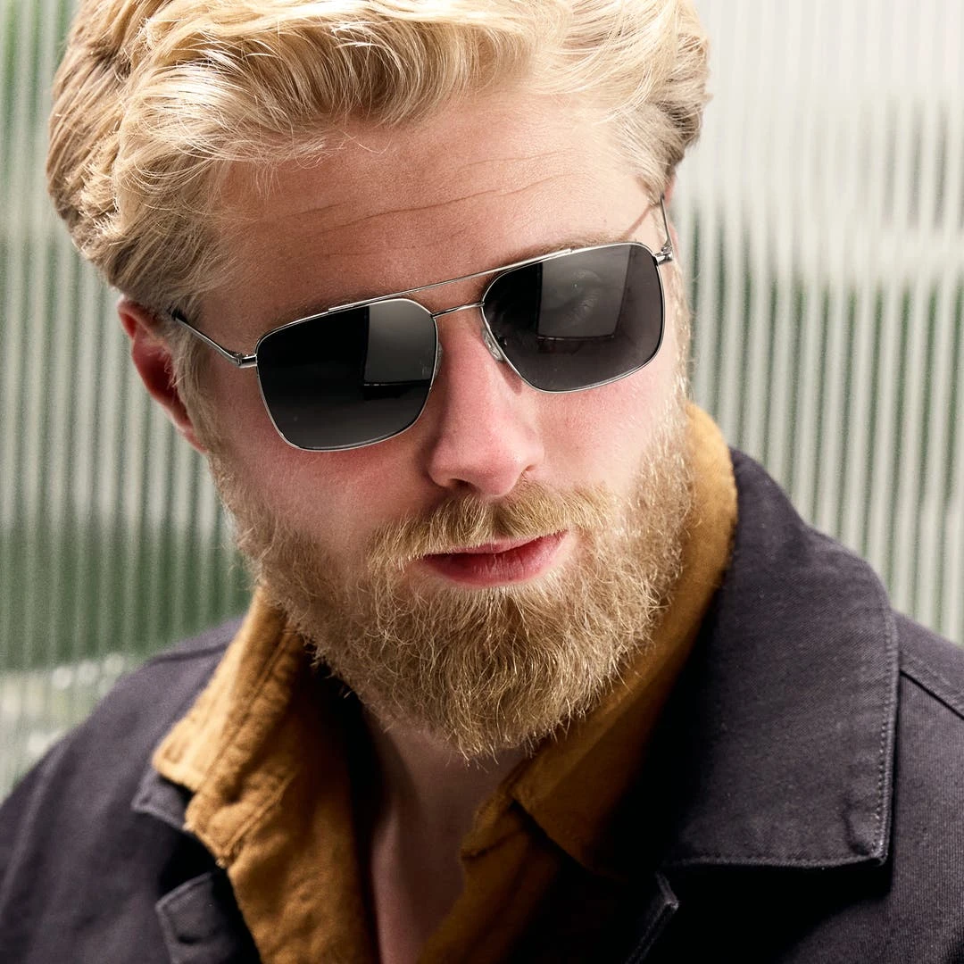 Lucleon Occasus | Lunettes De Soleil Carrées Aviator à Verres Noirs Polarisés 2 Lucleon Occasus | Lunettes De Soleil Carrées Aviator à Verres Noirs Polarisés – Image 2