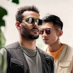 Otsu Occasus | Lunettes De Soleil Vert Fluo XL à Formes Géométriques Et Verres Polarisés -Boutique Trendhim rst spring 23 otsu sunglasses square greenblack 1a