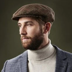 Fawler Casquette Plate Fido Boston à Motif Pied De Poule Marron -Boutique Trendhim ste megashoot hats 17200 2