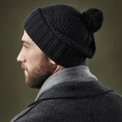 Fawler Bonnet Noir à Pompon Karl Kane En Laine Mérinos -Boutique Trendhim ste megashoot hats 17305 39